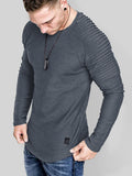 Ribbed Sleeve Knit T-shirt