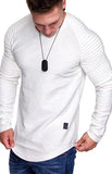 Ribbed Sleeve Knit T-shirt