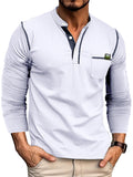 Henley Block Long Sleeve T-Shirt