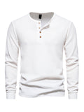 Waffle Henley Long Sleeve T-Shirt