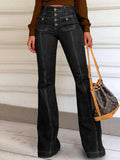 high waist flared denim jeans