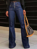 high waist flared denim jeans