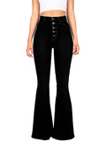 High-Waist Denim Trousers