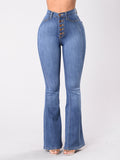 High-Waist Denim Trousers