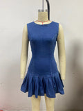 Sleeveless Waist Denim Dress