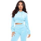 Velvet Hoodie Two-Piece Set