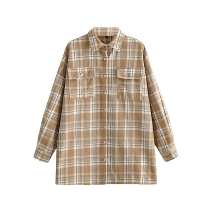 Plaid Loose Lapel Shirt