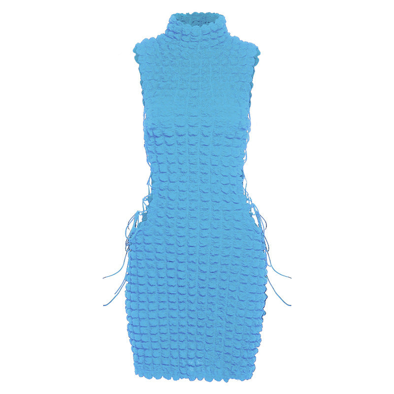 Sleeveless Lace-up Sheath Dress