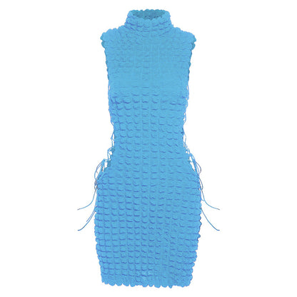 Sleeveless Lace-up Sheath Dress