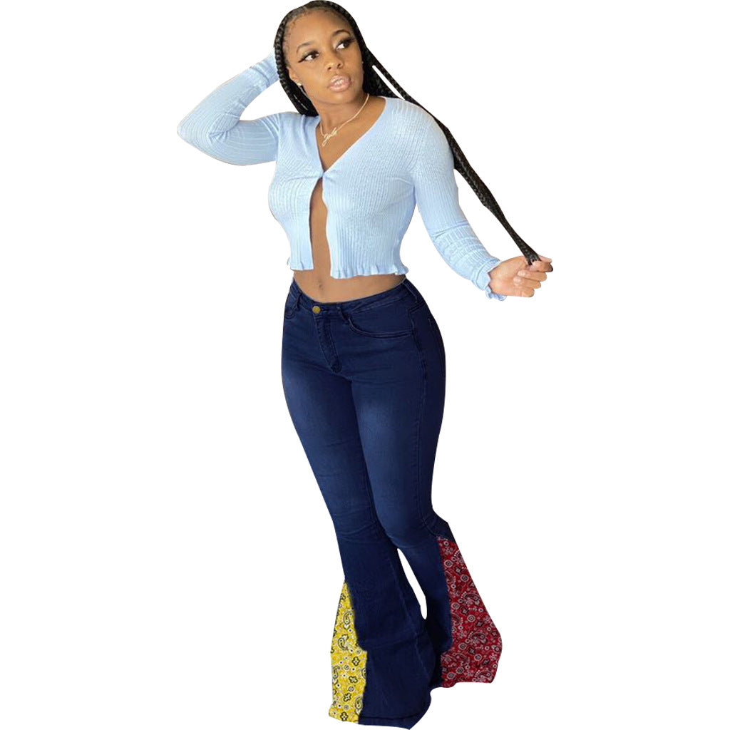 Stitch Denim Stretch Bell-Bottoms