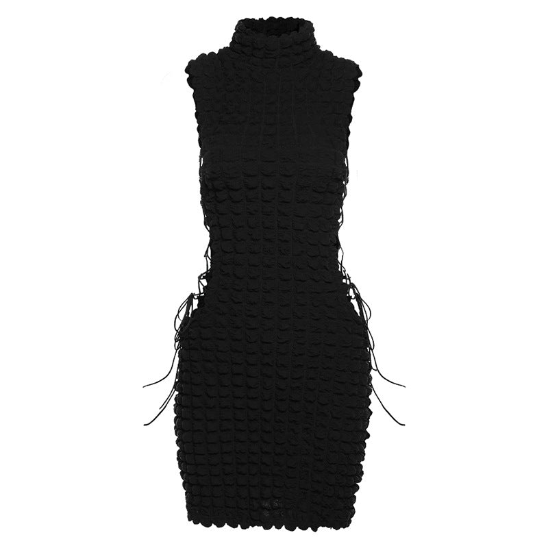 Sleeveless Lace-up Sheath Dress