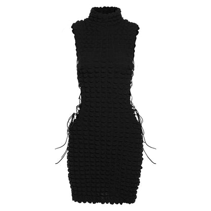 Sleeveless Lace-up Sheath Dress