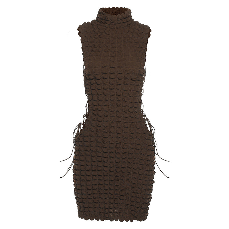 Sleeveless Lace-up Sheath Dress